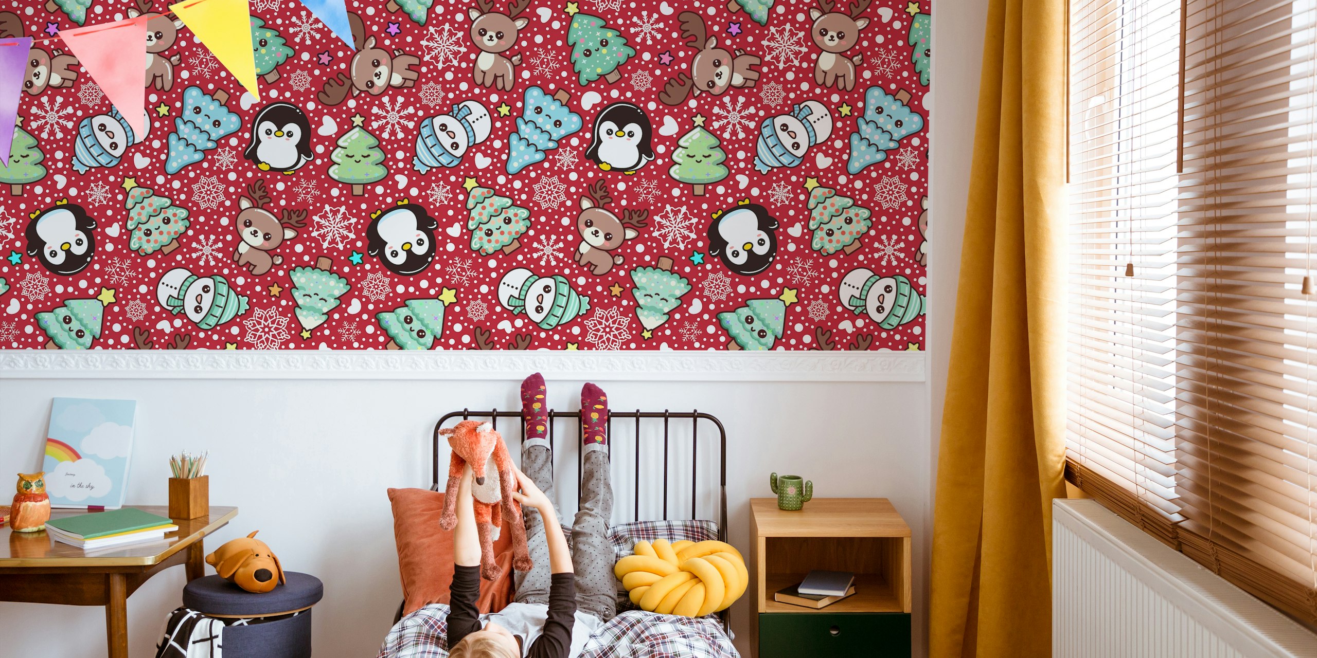 Design de papel de parede Cute Kawaii Christmas
