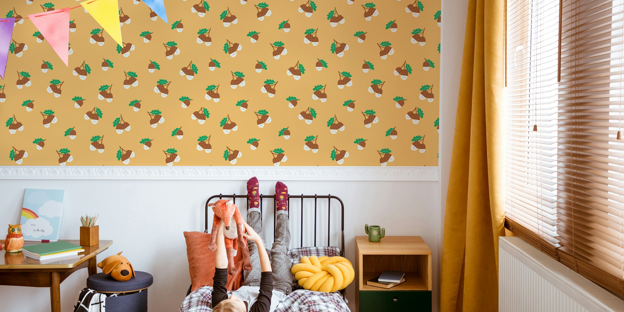Acorns wallpaper in a room setting