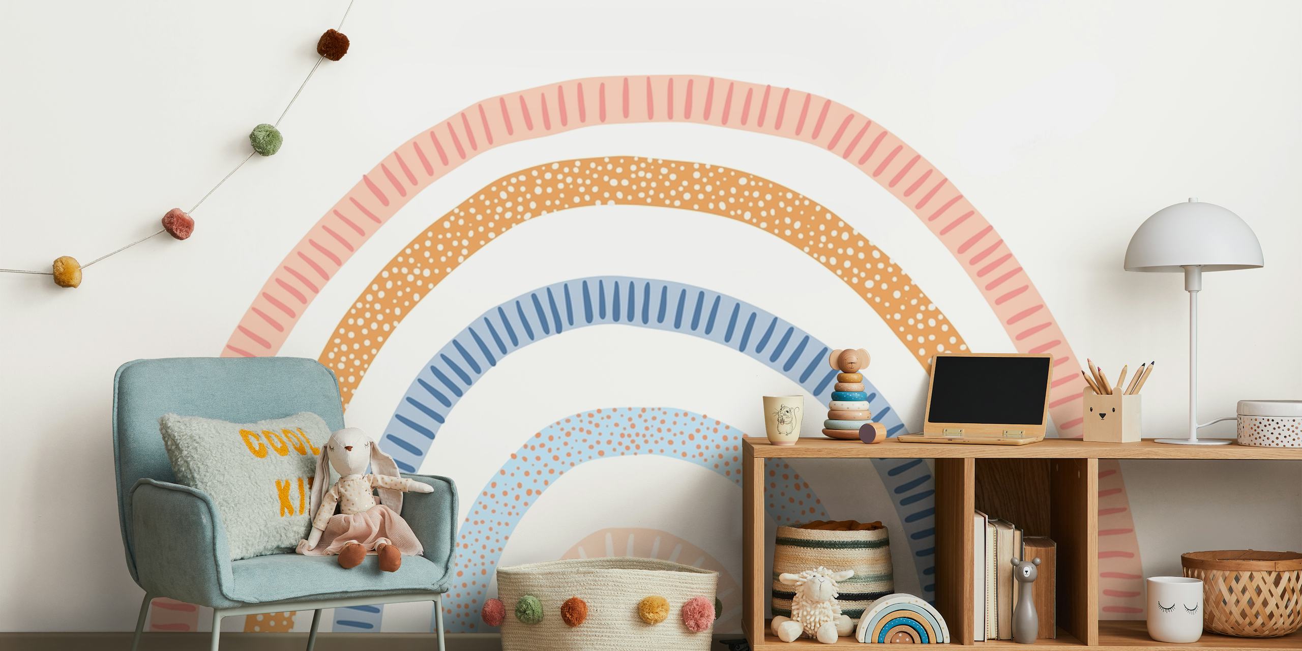 Rainbow wallpaper design för glada interiörer