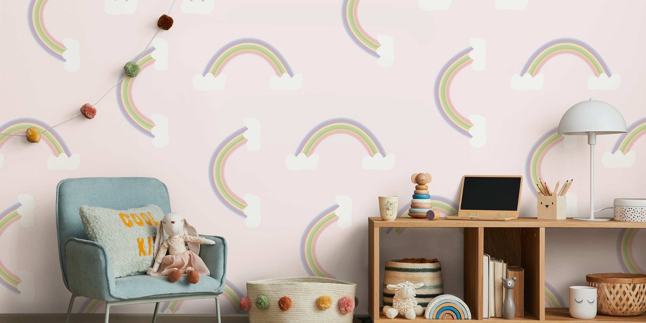 Rainbow Flip wallpaper in a room