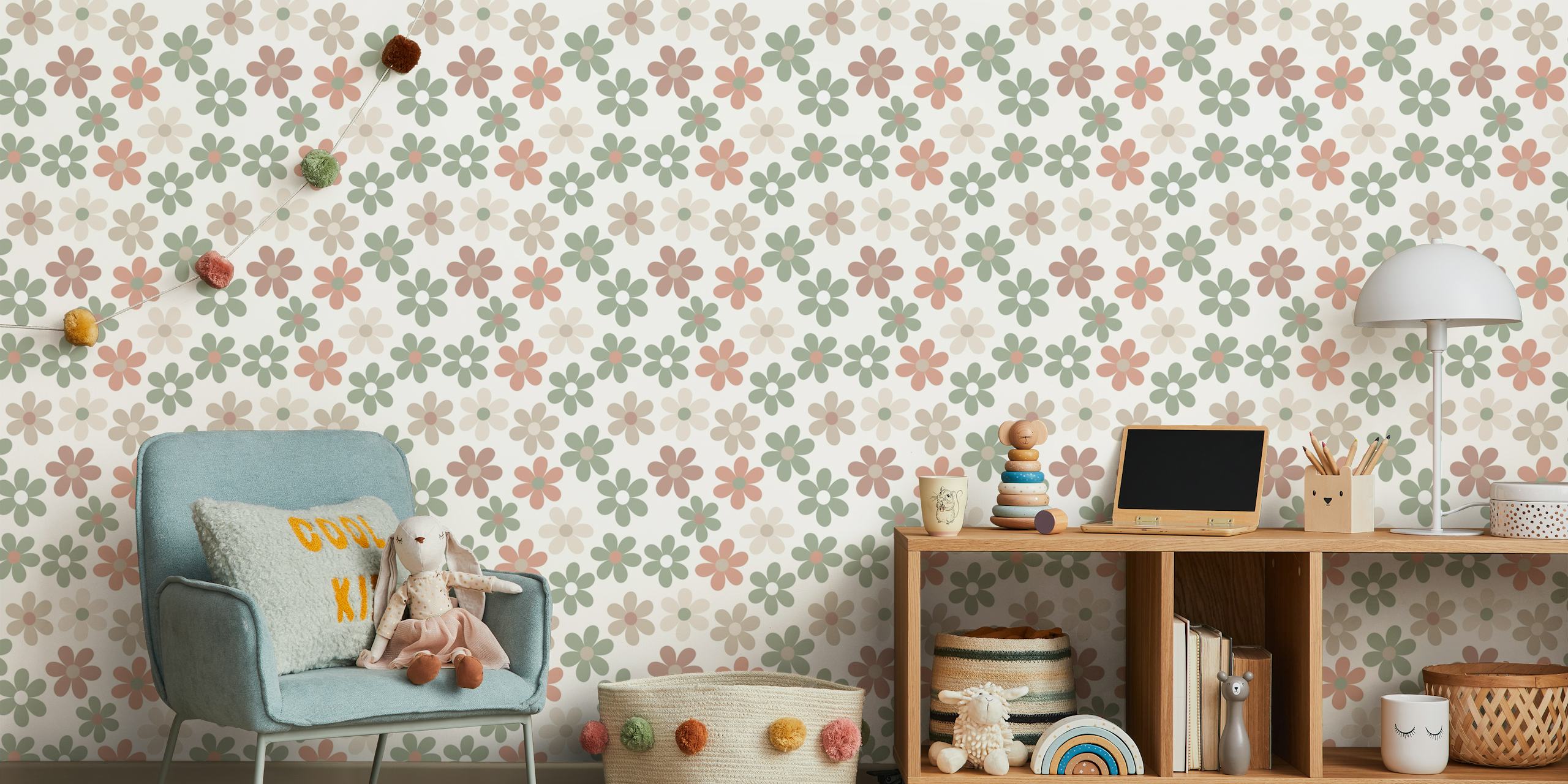 Elegant Flowers Garden behang in een kamer