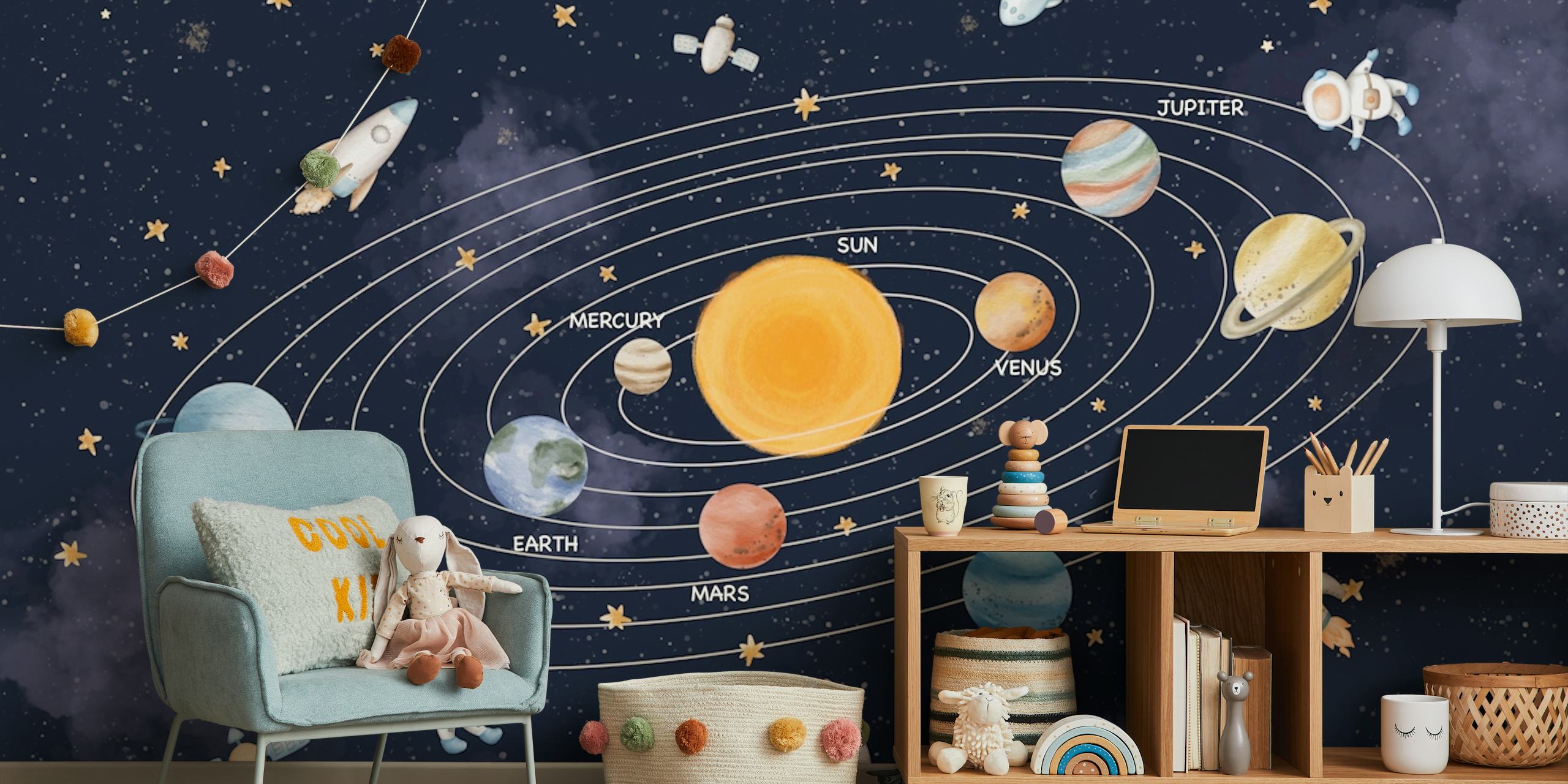 Galactic Learning wallpaper i et rum
