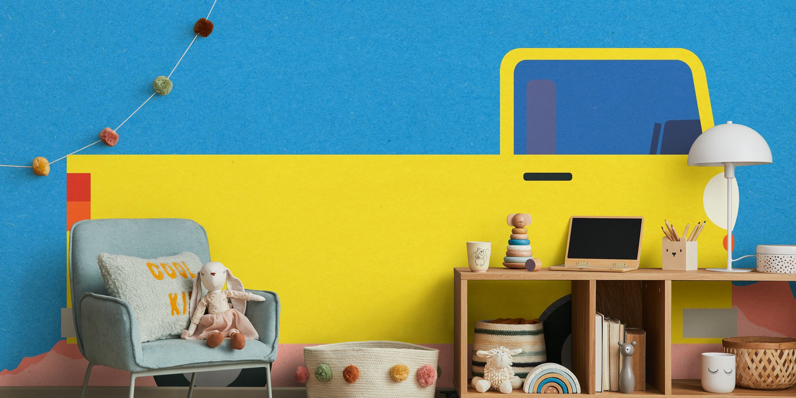 Tapeta Little Yellow Pick Up Truck v pokoji