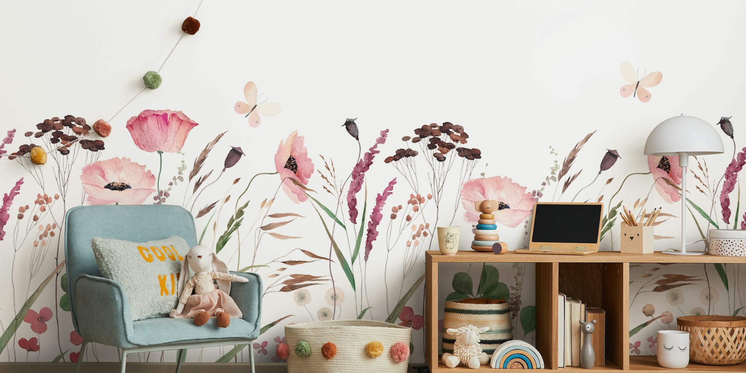 Ταπετσαρία Wildflowers σε παιδικό δωμάτιο