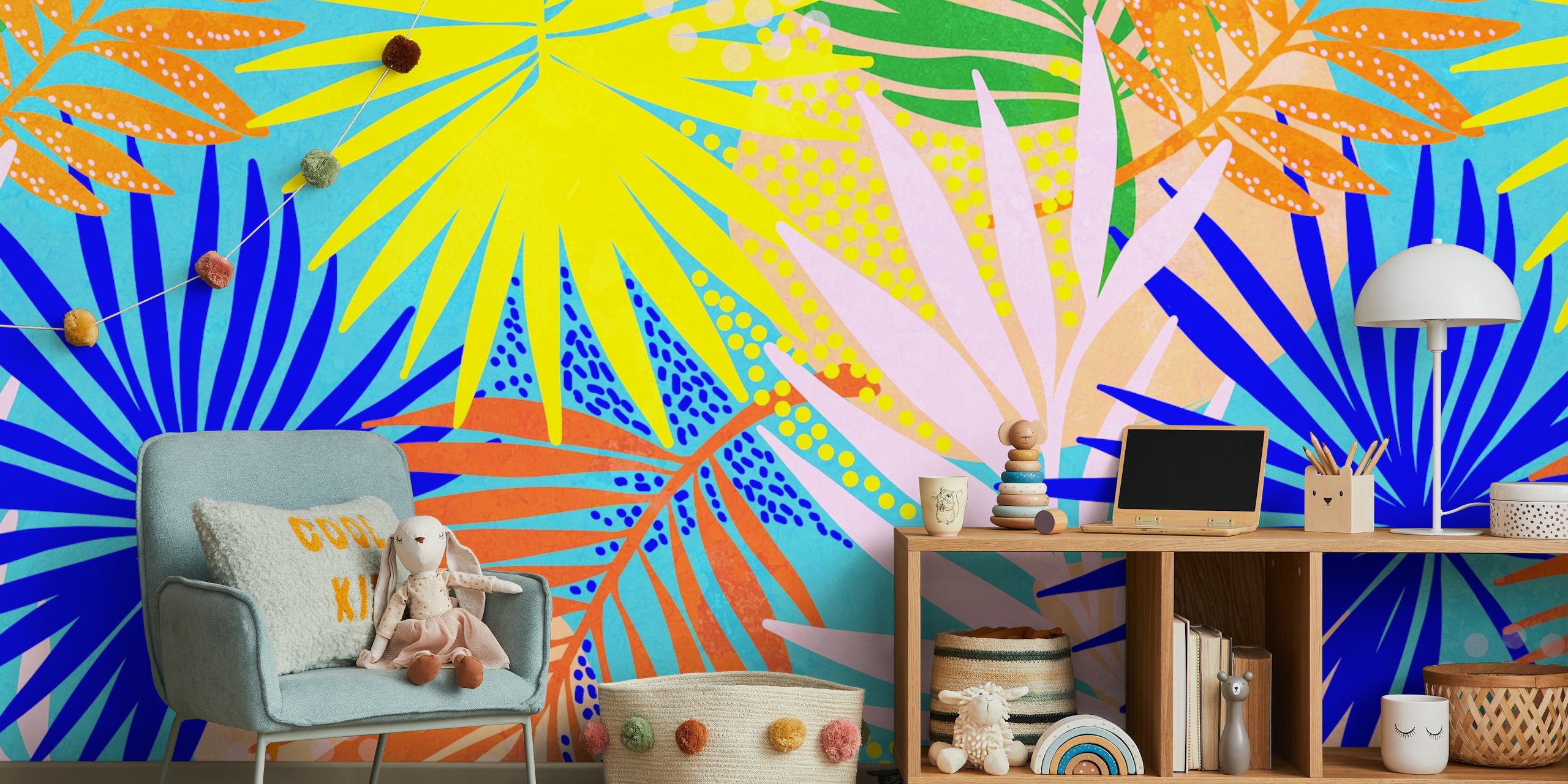 Glückliche Tropical Jungle Tapetendesign