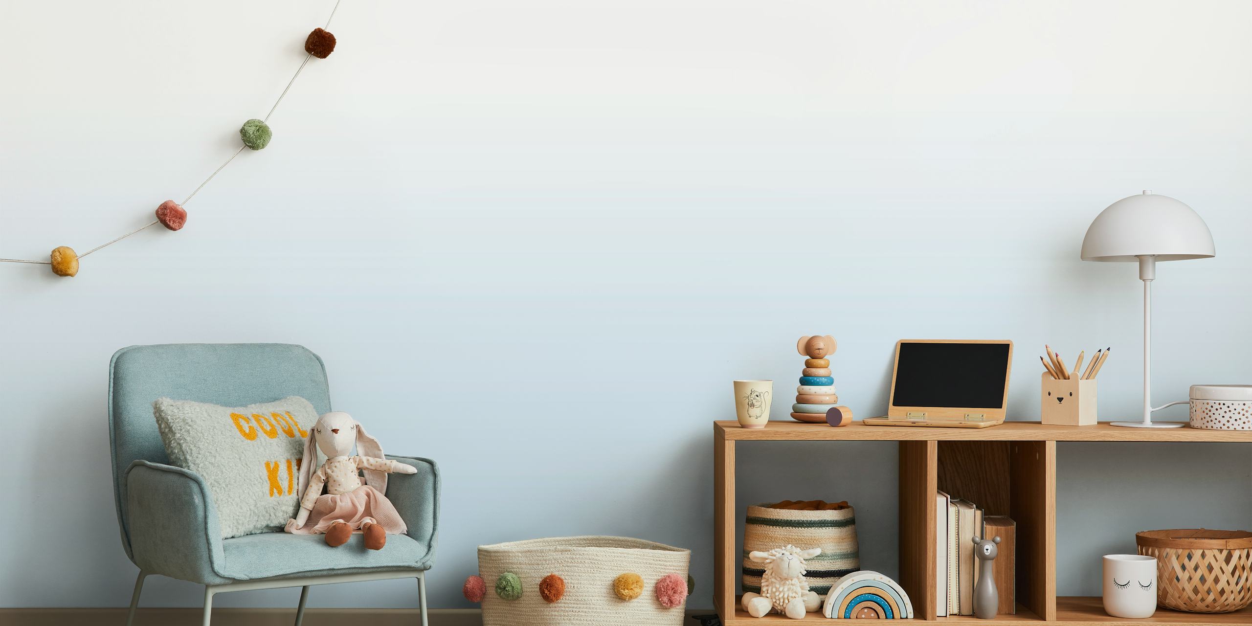 Pastel blue ombre gradient wallpaper