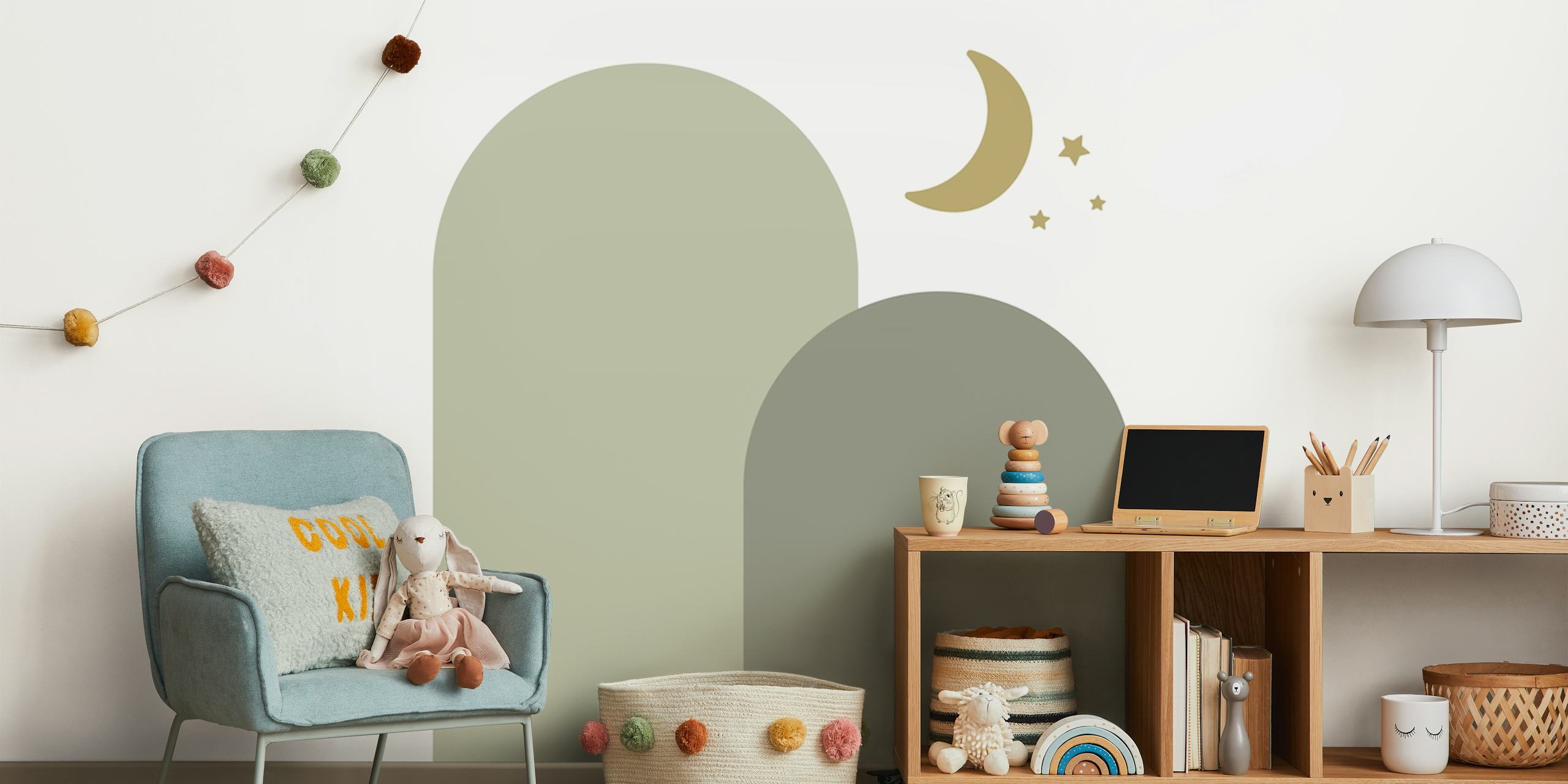 Sage Green Moon Arch pozadina u sobi