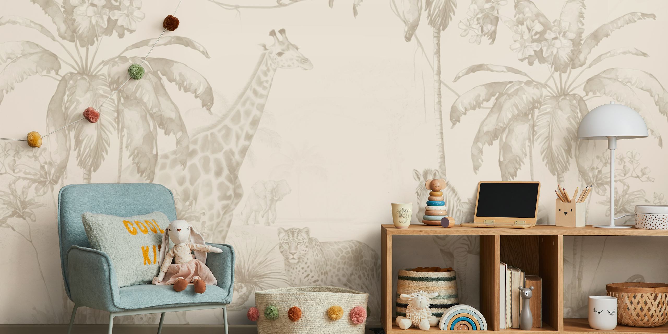 Whimsical Wildlife tapetdesign i et rum