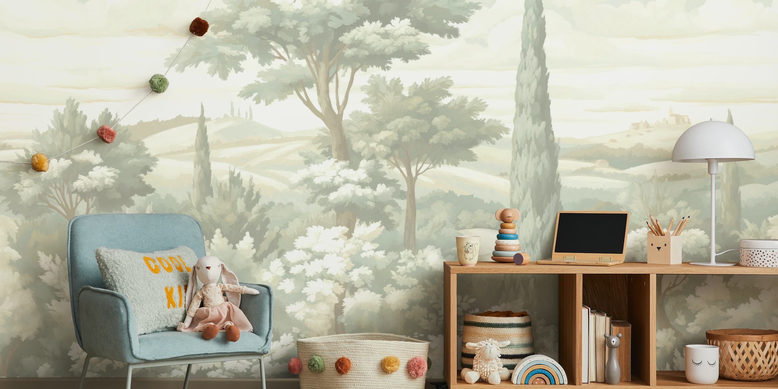 Tuscany Baroque Painting wallpaper in a room