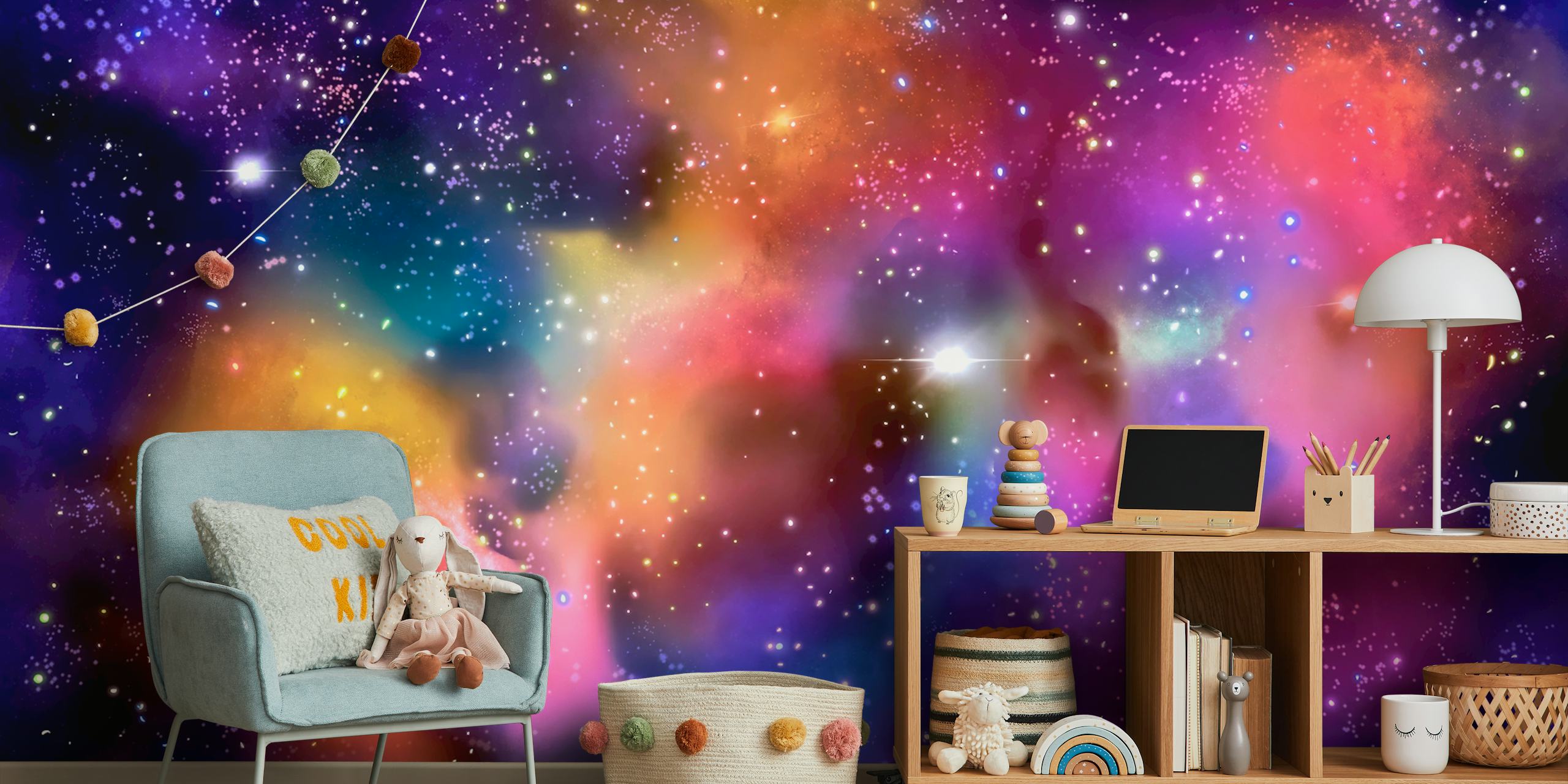 Happy Galaxy tapeta u postavci sobe