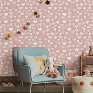 Heart Doodles in Blush Pink