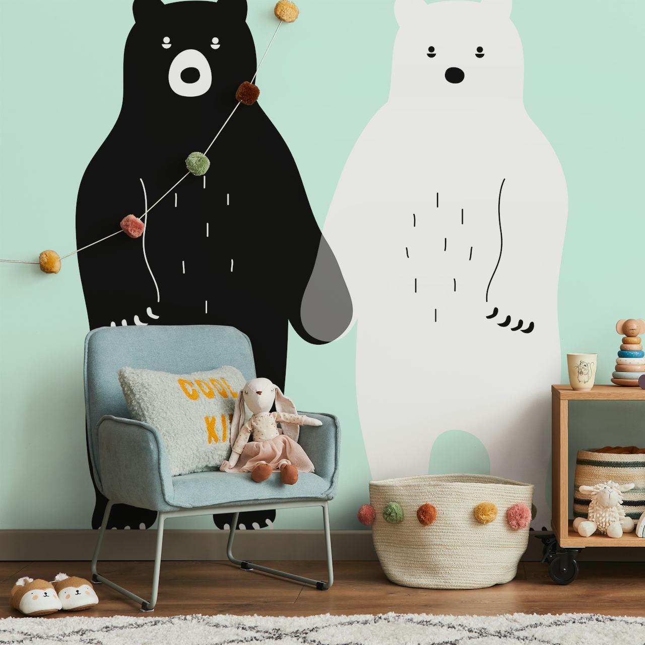 Wallpaper featuring two cute bears