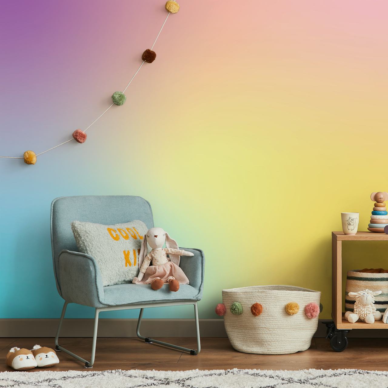 Carta da parati con gradiente pastello della collezione Degraded su happywall.com