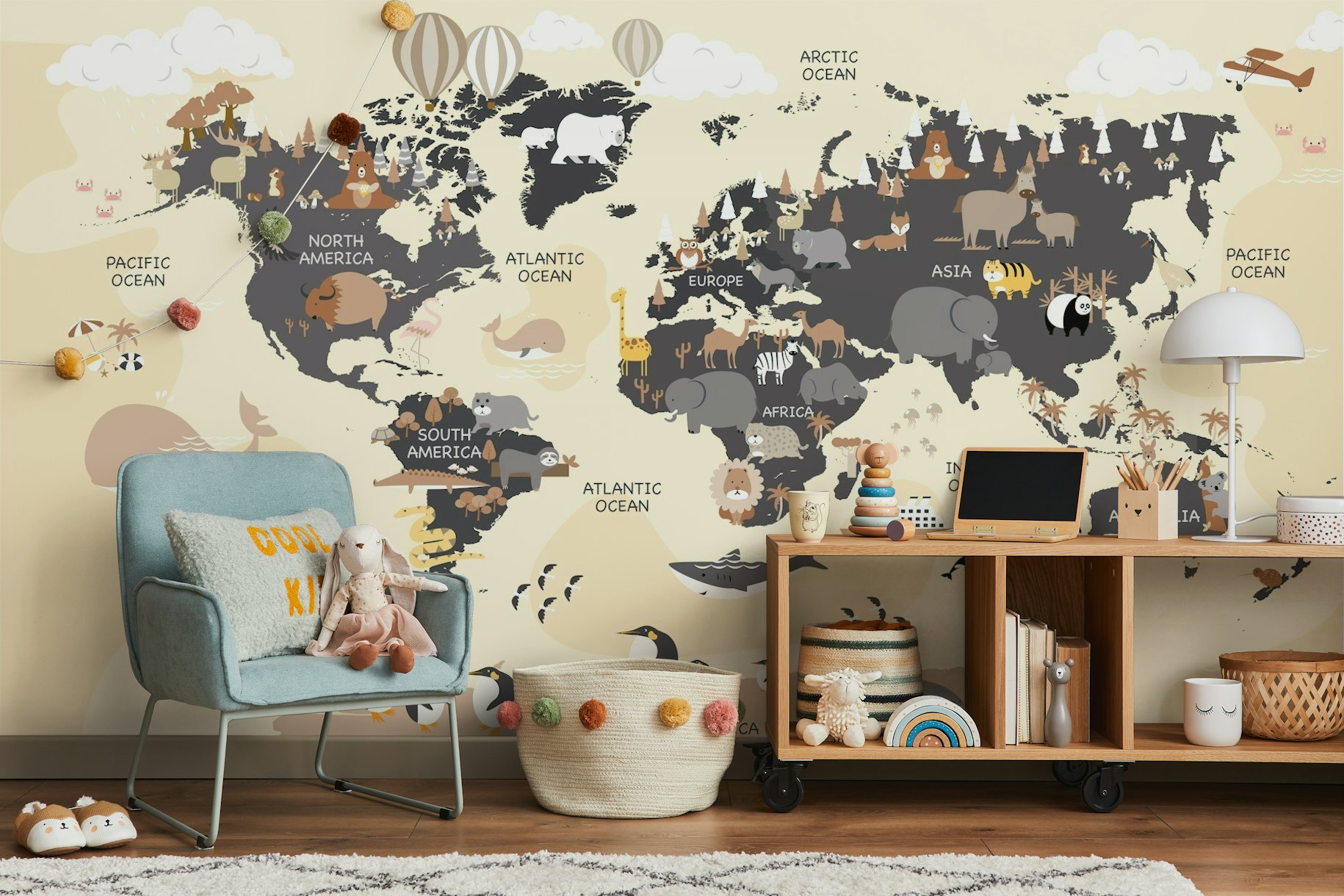 Playroom World Map wallpaper
