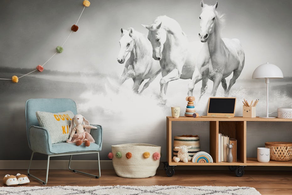 White horses running wallpaper - Happywall