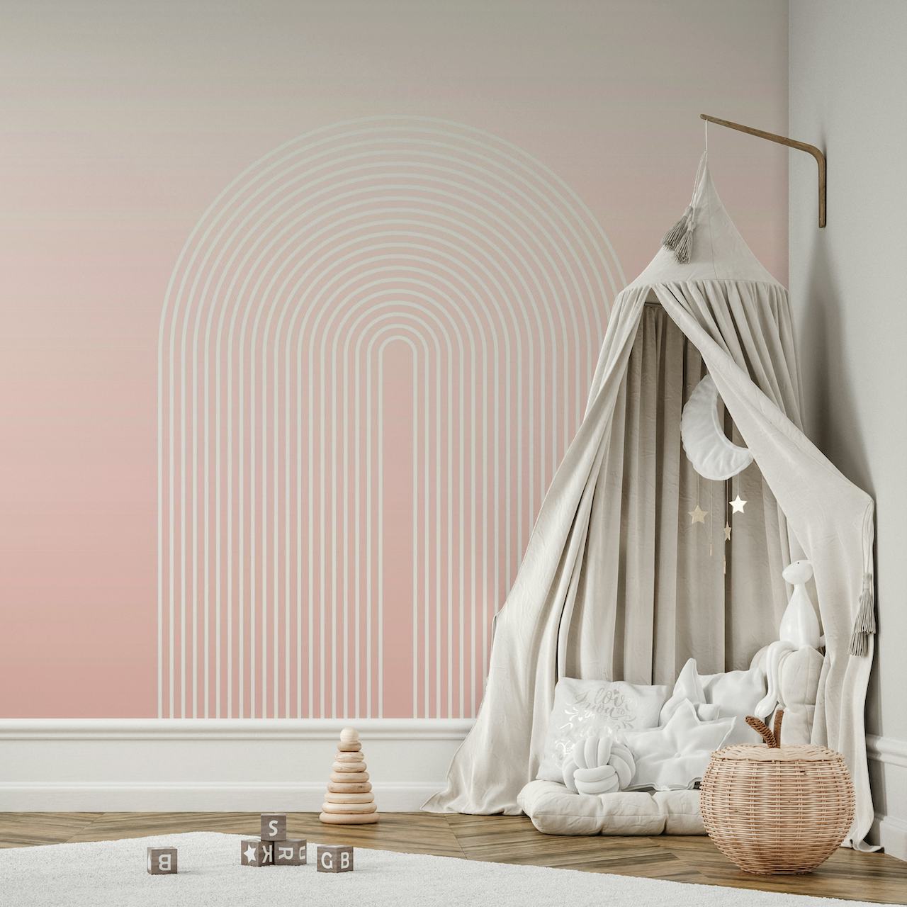 Pink Ombre Rainbow Wallpaper - Buy Now at Happywall