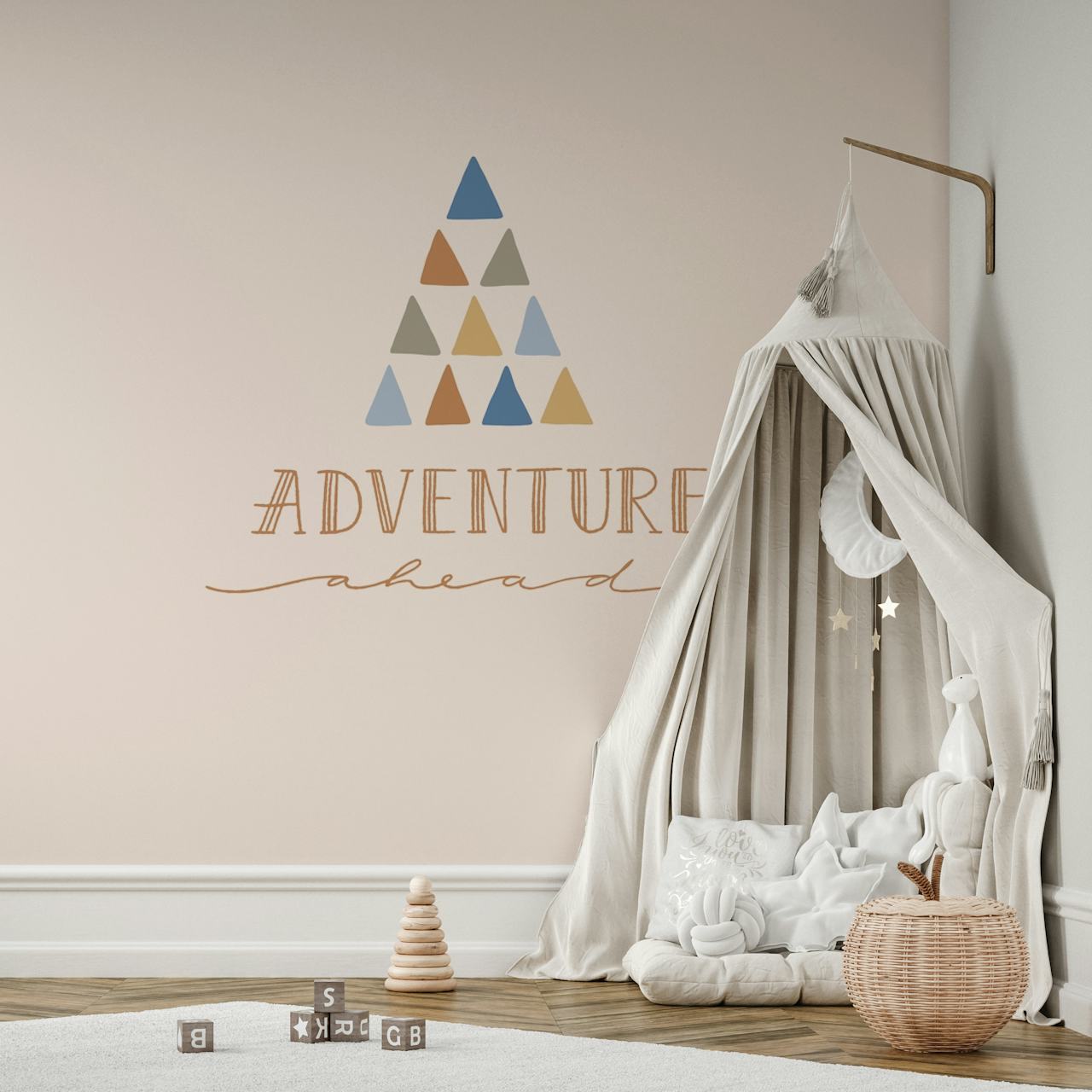 Adventure Ahead Boho Kids tapetti huoneessa