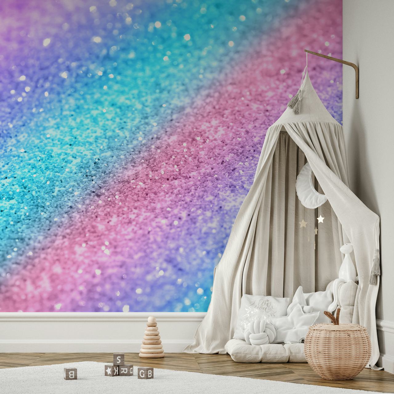 Tapeta Rainbow Princess Glitter 2 u sobi