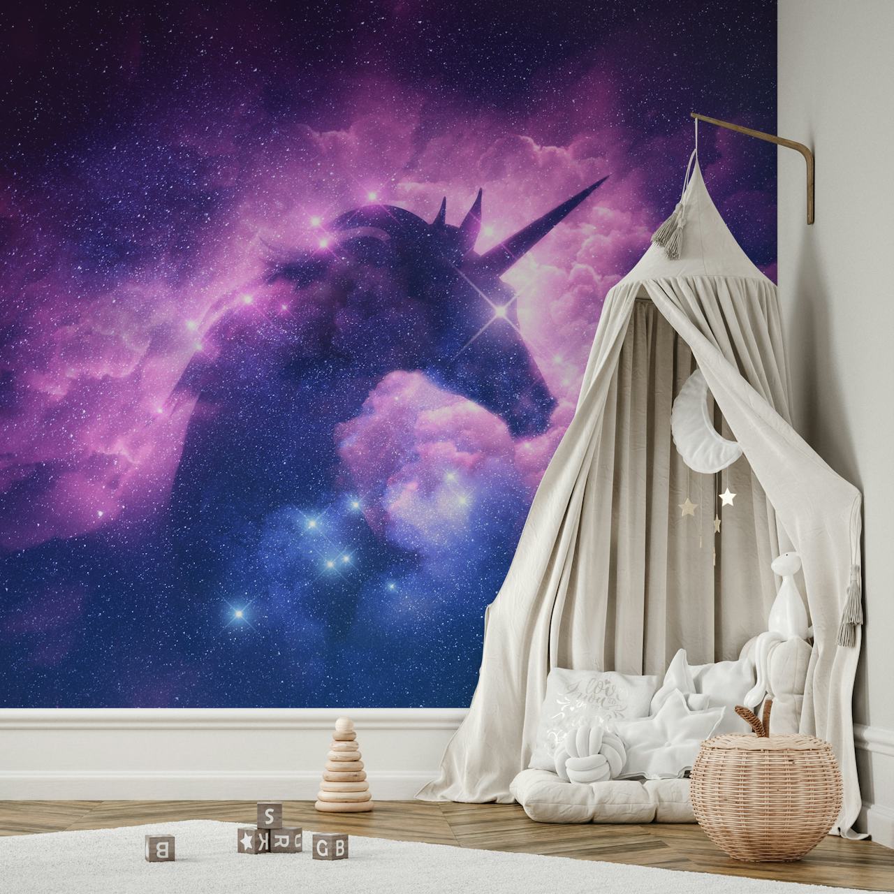Verzaubernder Space Unicorn-Tapete mit sternenähnlichem Hintergrund