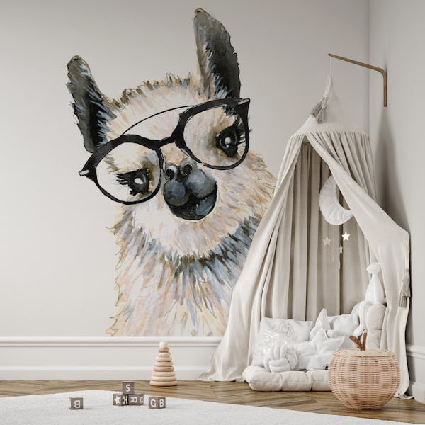 Llama with Glasses Wallpaper for Your Playful Walls Happywall