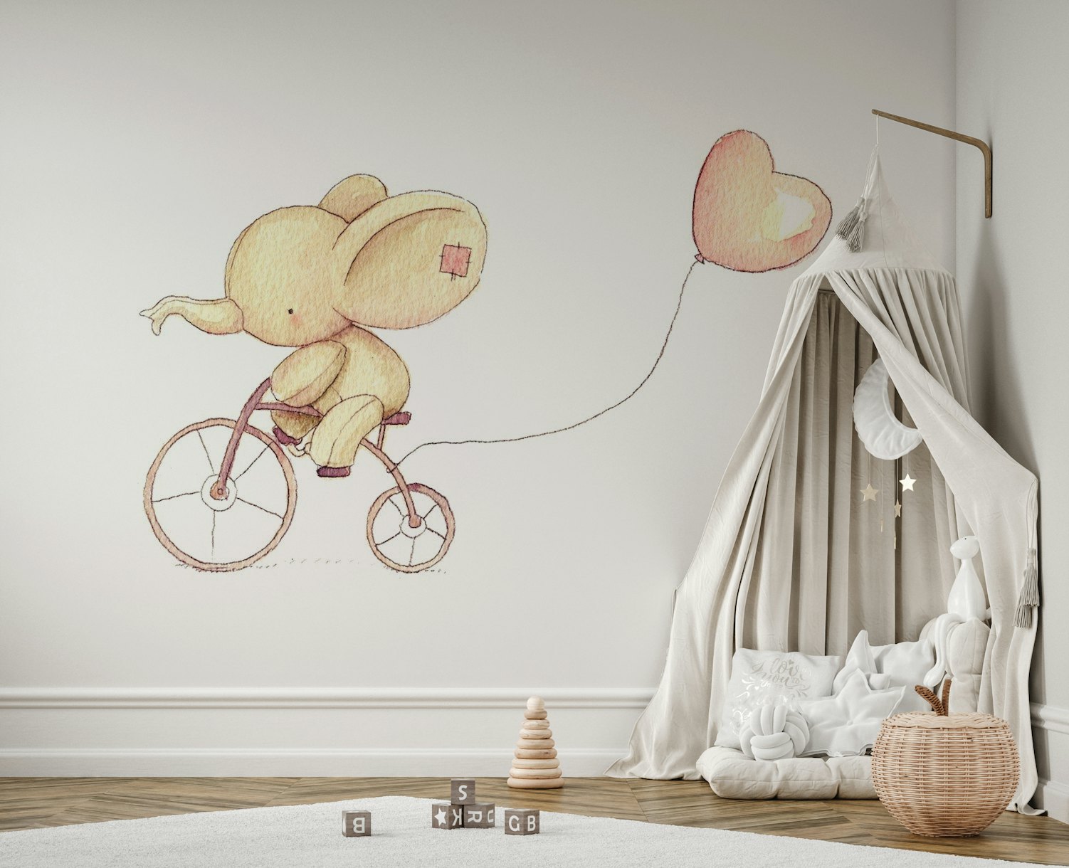 Elephant riding his bike wallpaper