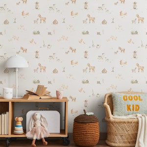 Charming Farmyard Friends on White Small