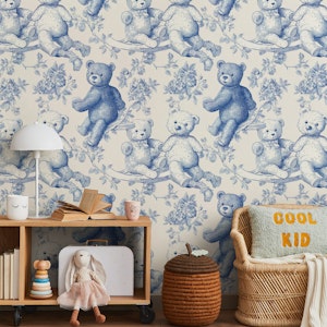 Toile Forest Bears - Blue