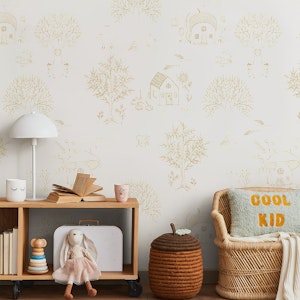 timeless woodland toile for kids - neutral