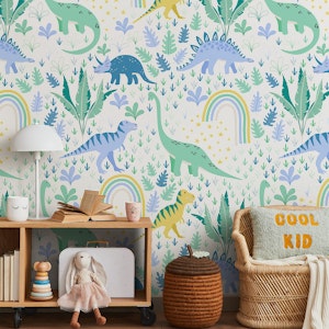 Dinosaur fantasy - green, blue, yellow