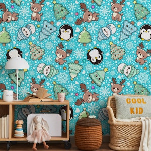 Cute Kawaii Christmas 1 Light Blue