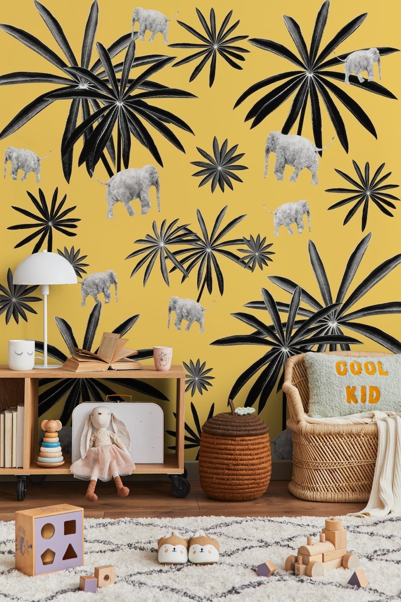 Palm Tree Elephant Jungle 4 wallpaper