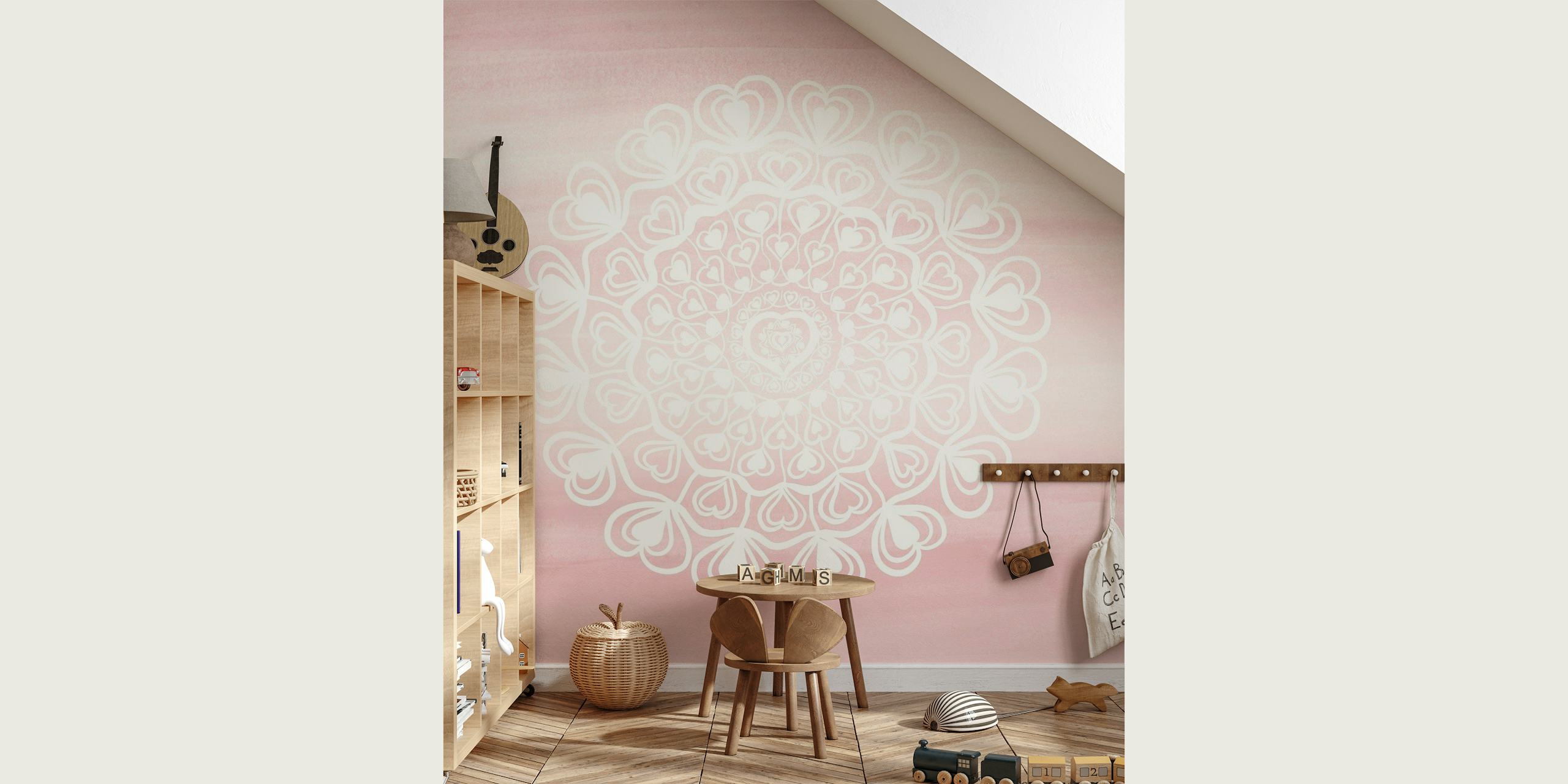 Heart Mandala  Blush Pink 1 papel de parede