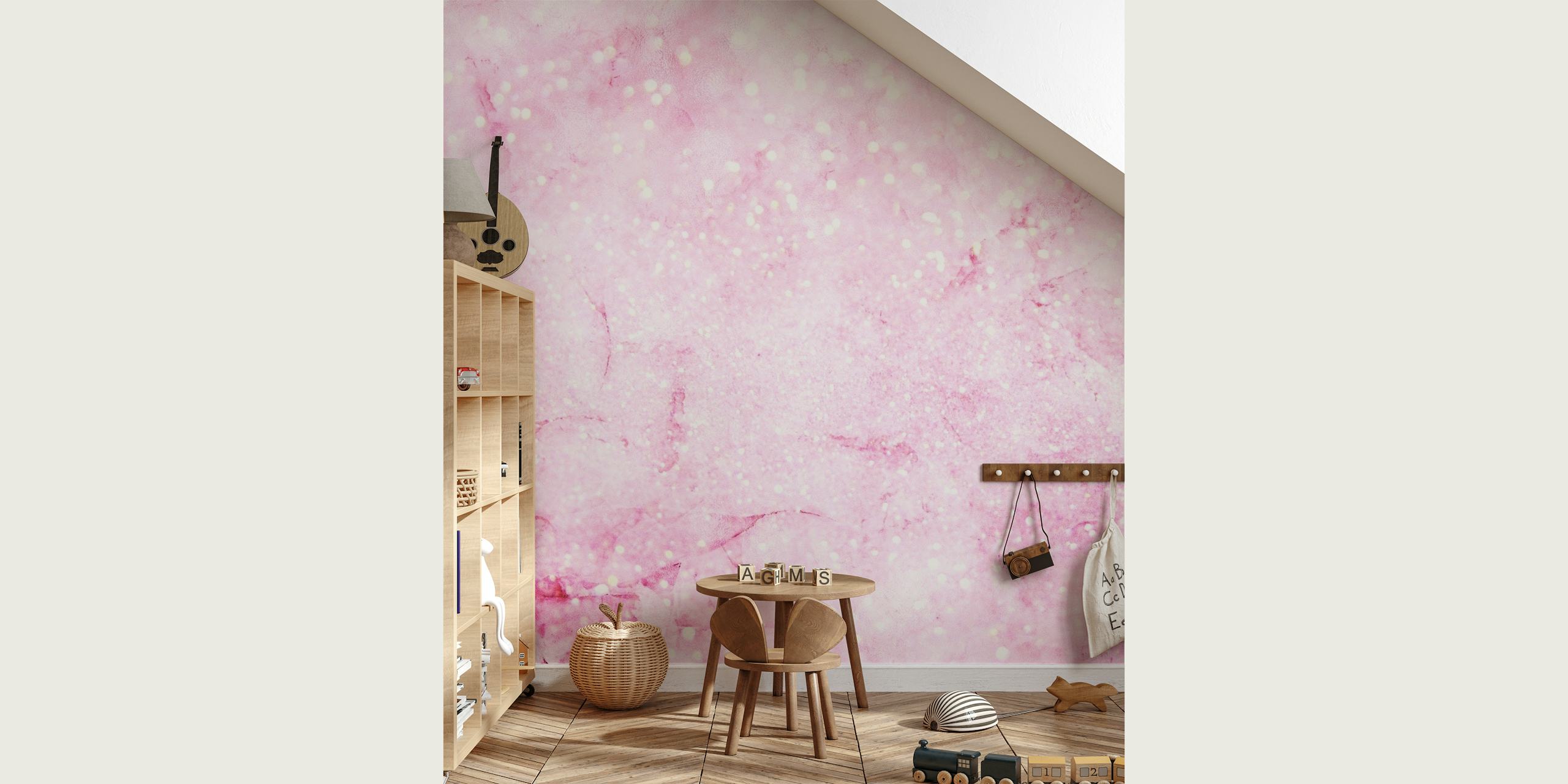 Pink Glamour Glitter Marble ταπετσαρία