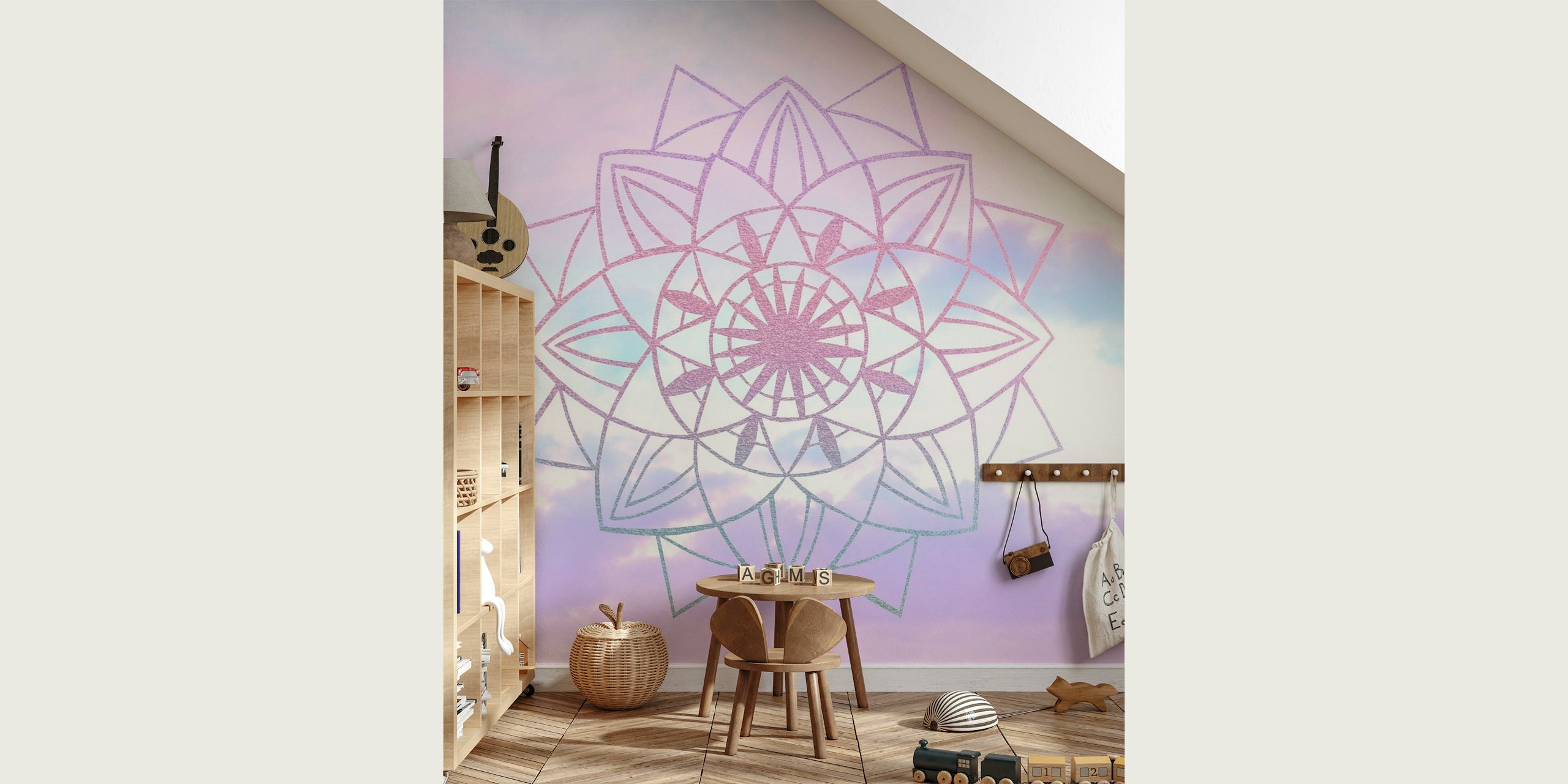 Star Mandala Unicorn Pastel 1 papel de parede