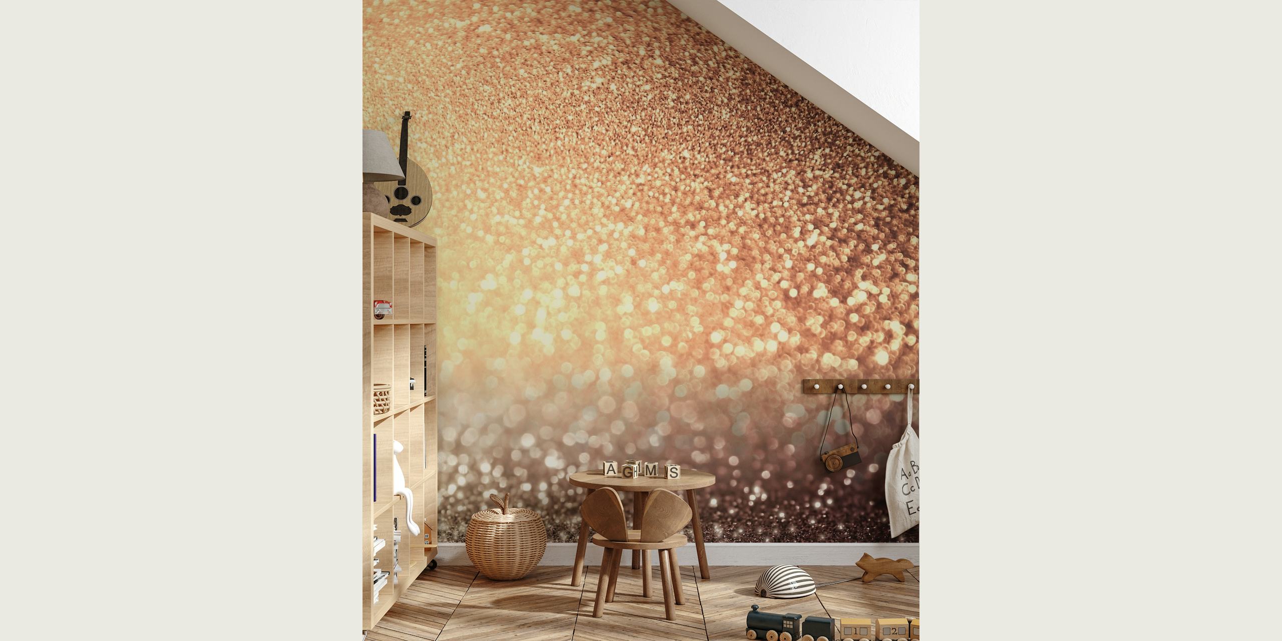 Copper Metal Glitter Surface papel de parede