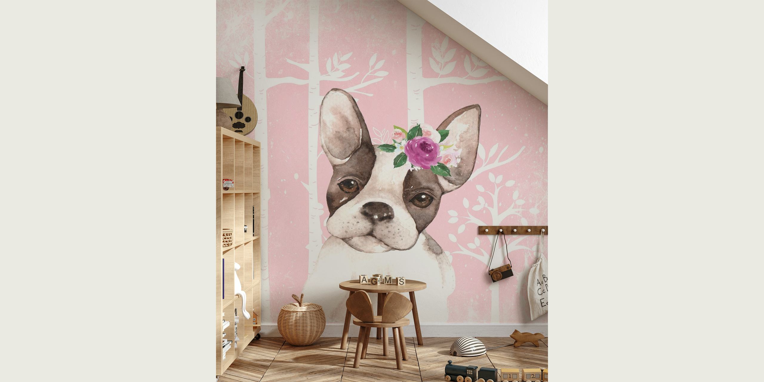French Flower Bulldog papiers peint