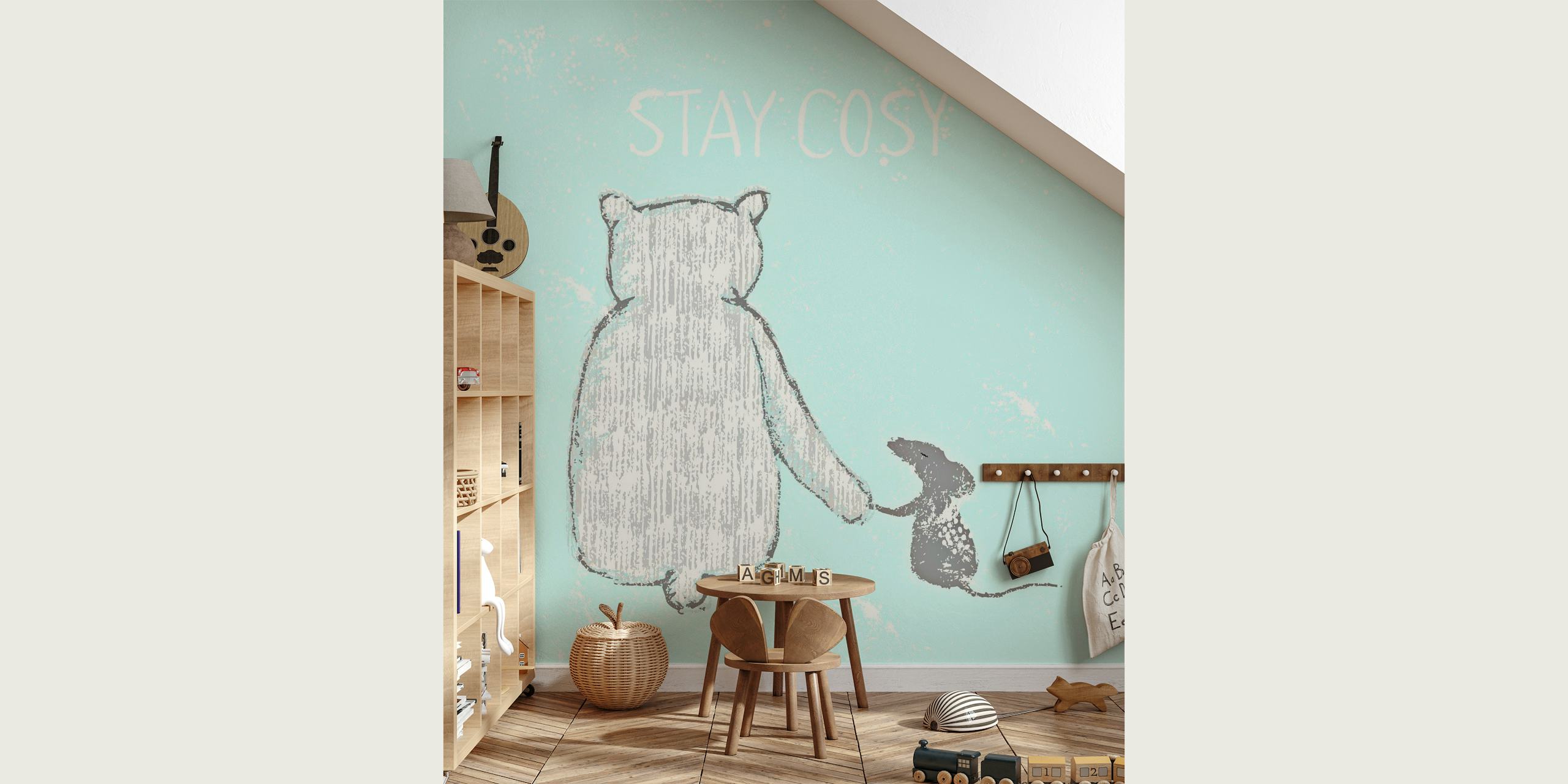 Bear And Mouse- Stay Cosy papel pintado
