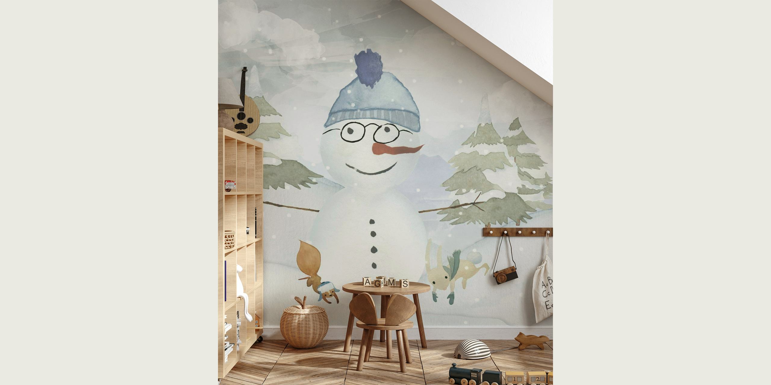 Snowman with Glasses behang