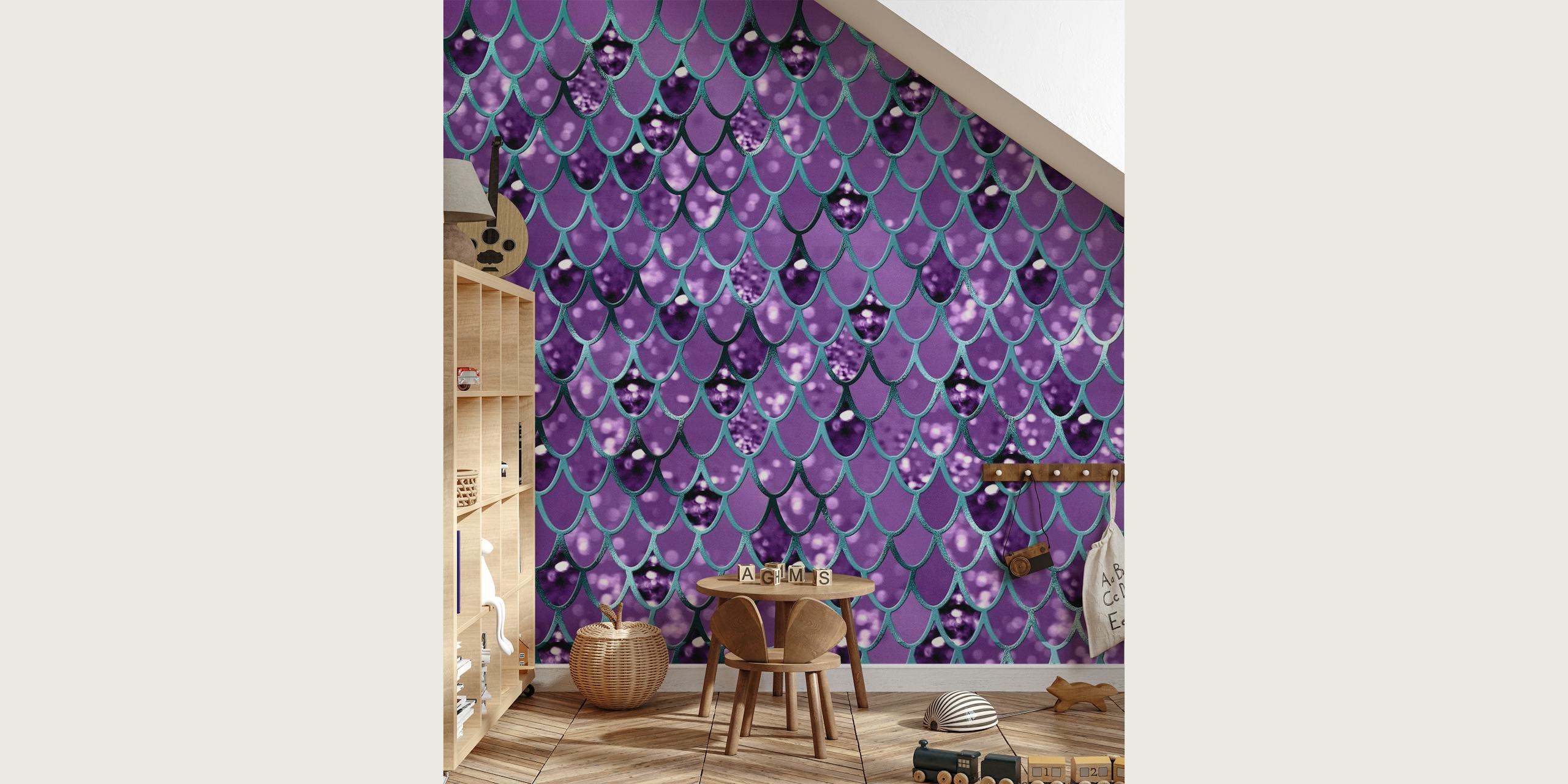 Purple Teal Mermaid Scales 1 wallpaper