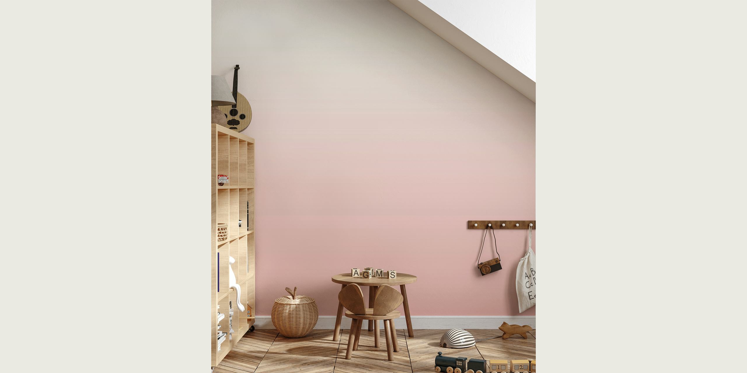 Elegant Pink Ombre Wall murals on a wall