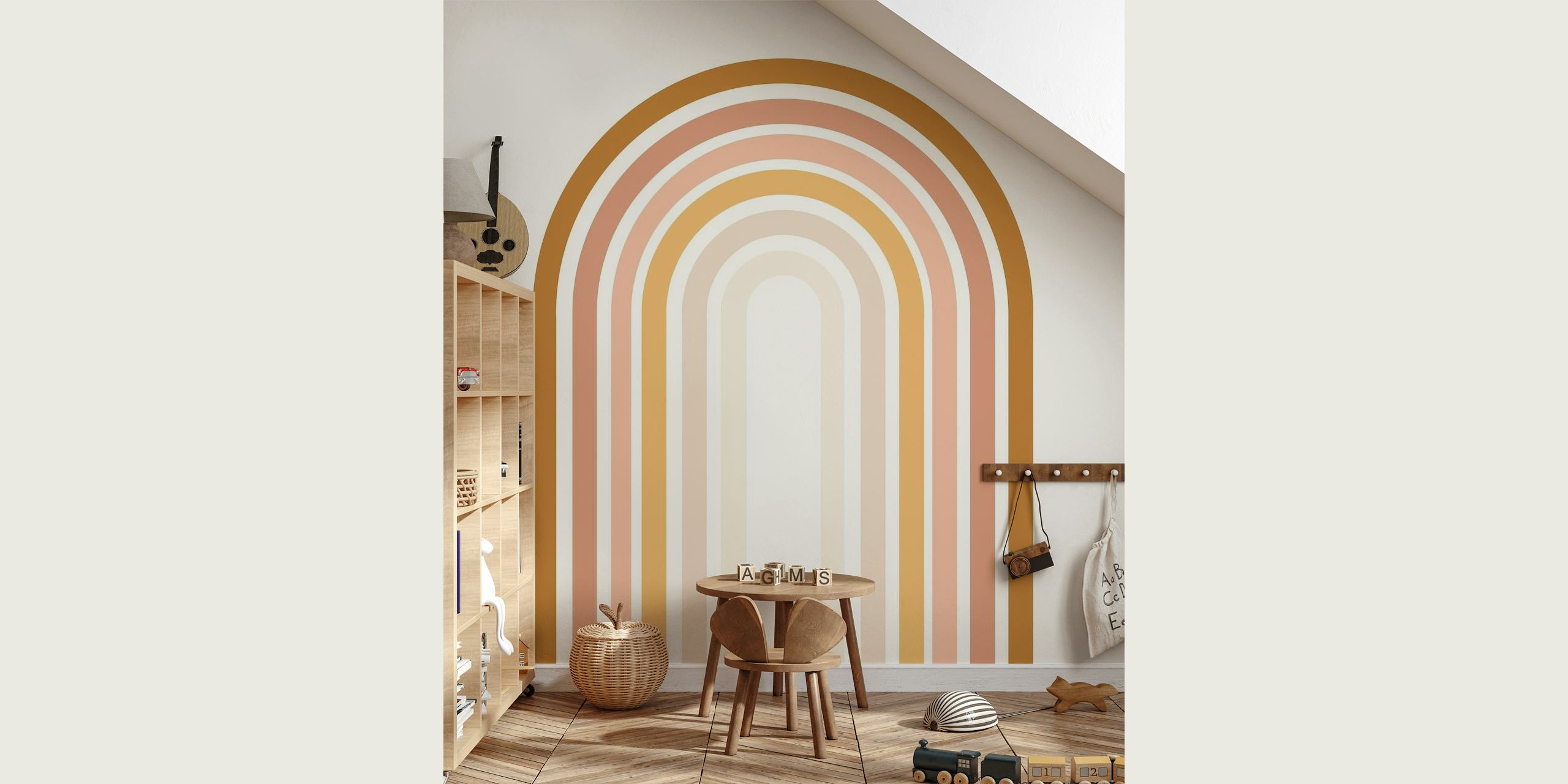 Modern Boho Rainbow Design wallpaper