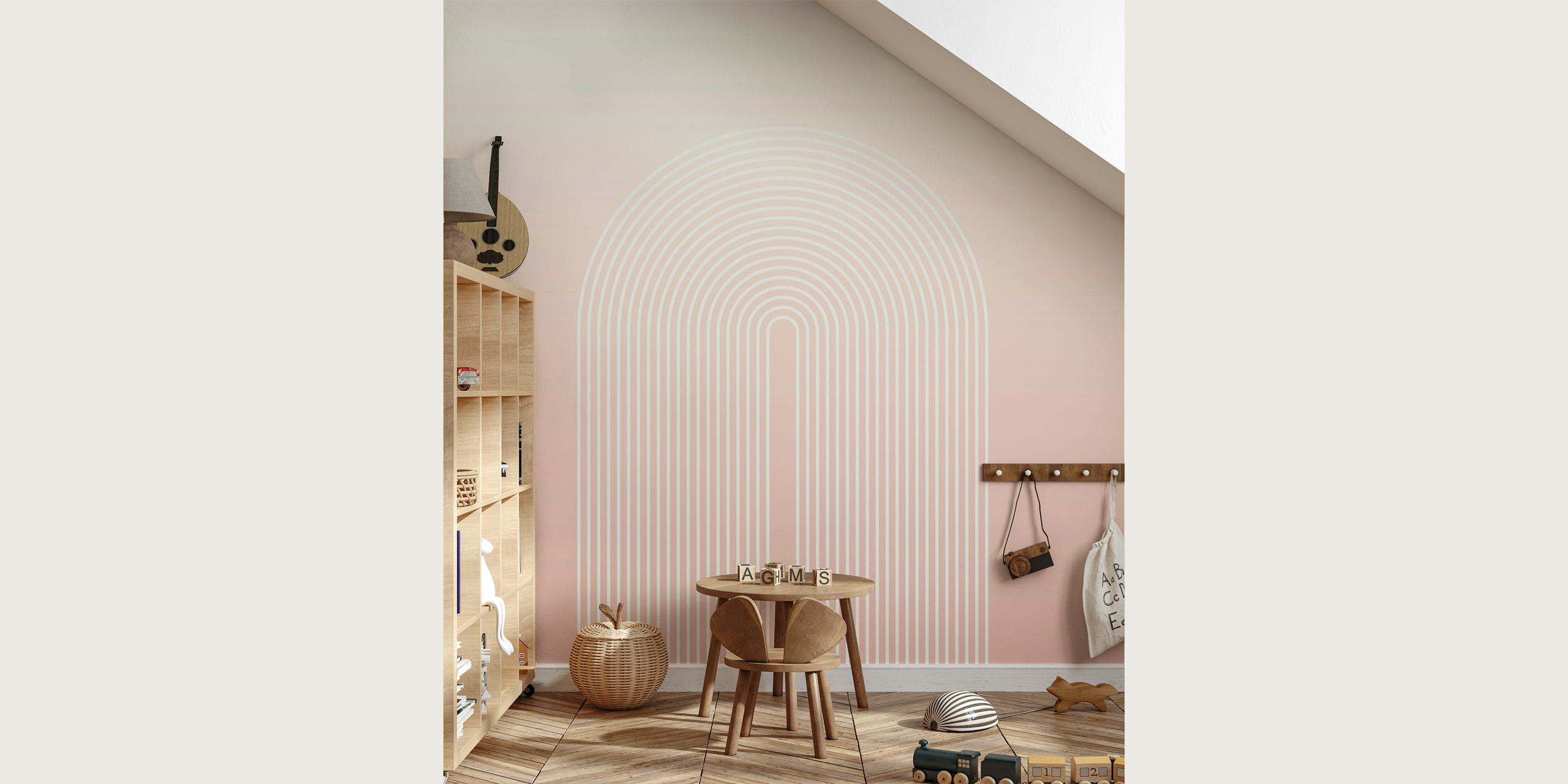 Pink Ombre Rainbow wallpaper