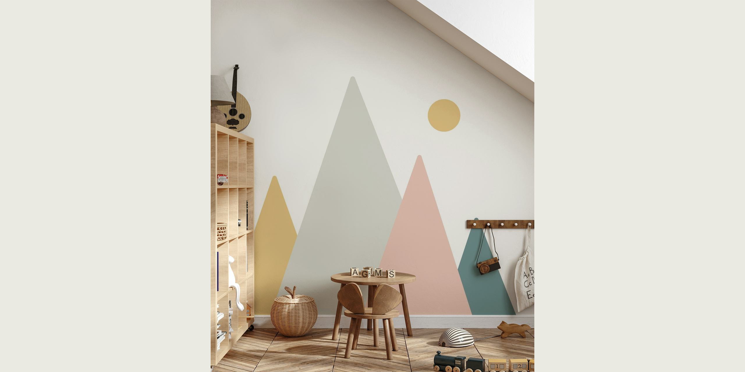 Colorful Minimalist Mountains behang