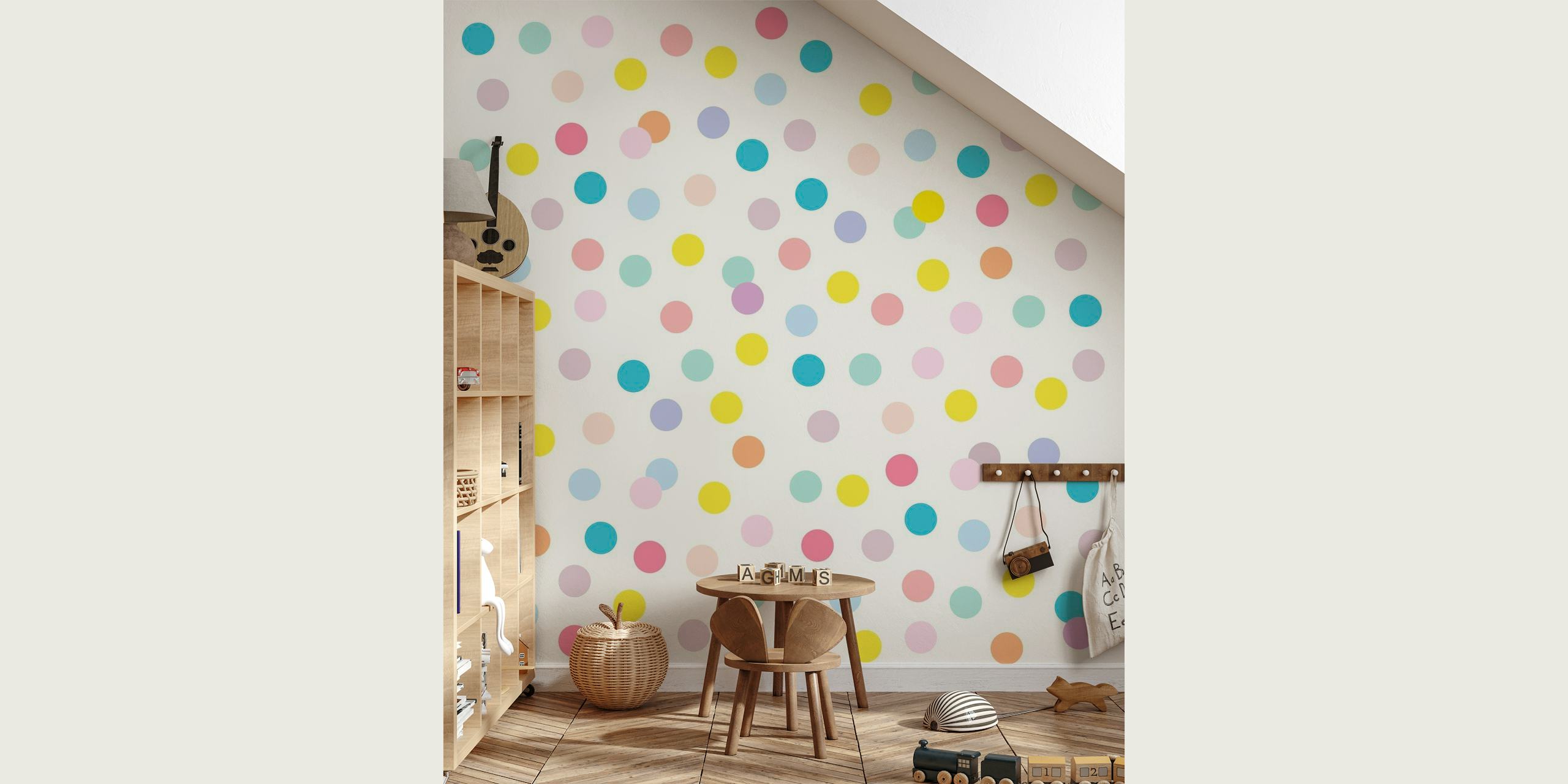 Colorful Polka Dot behang
