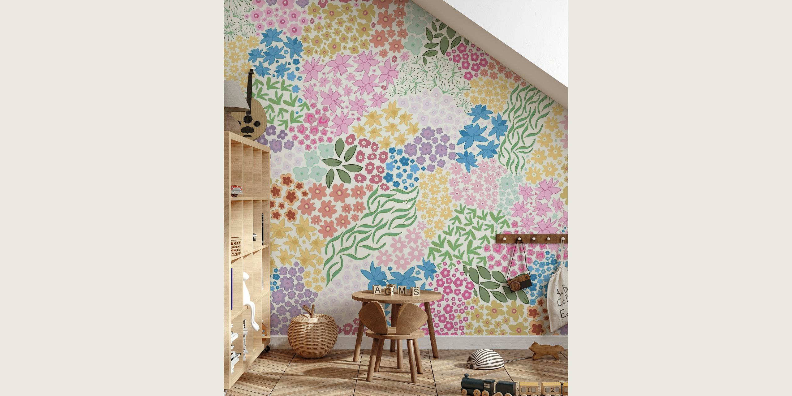Ditsy colorful flowers papel de parede