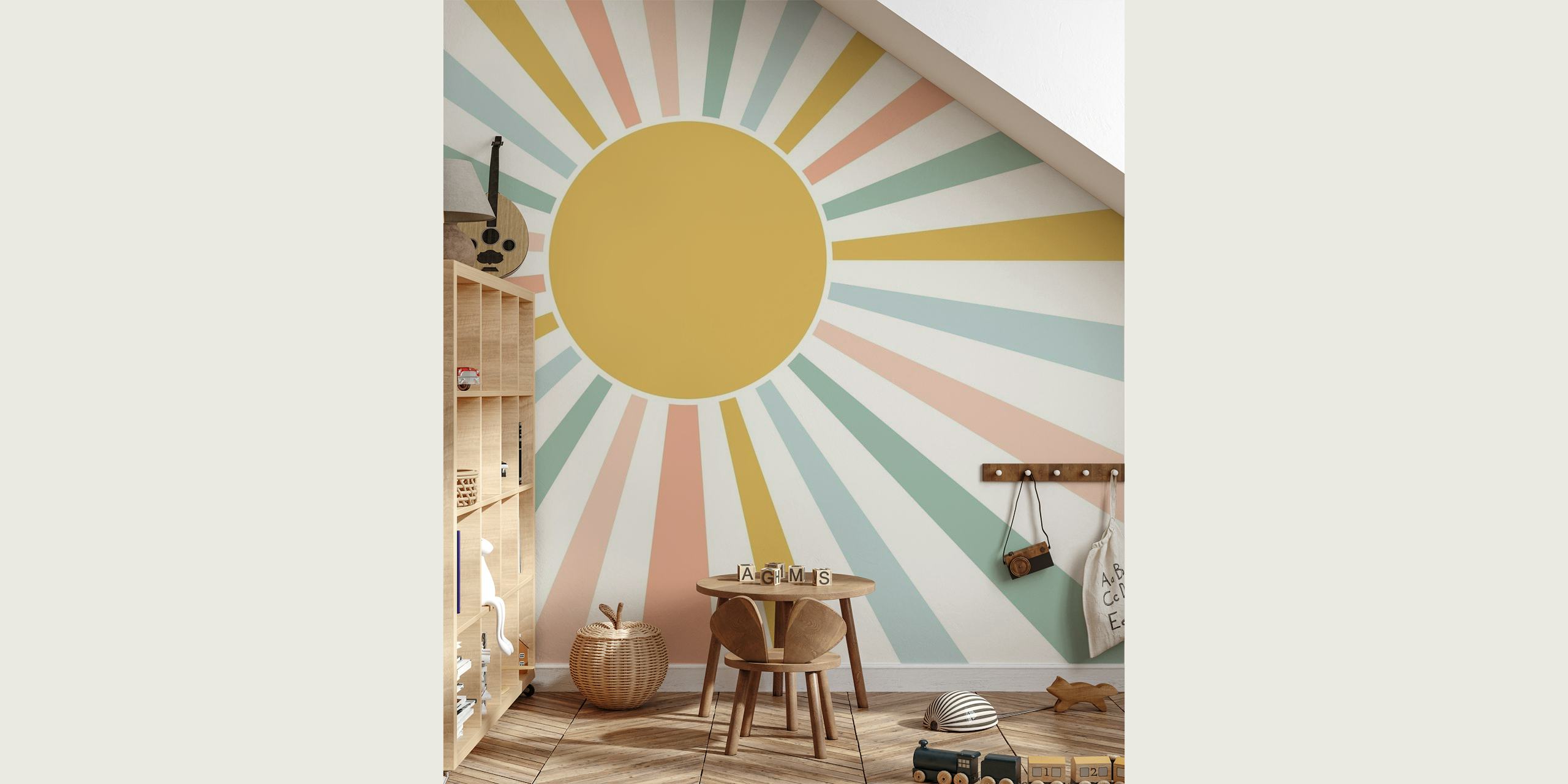Boho Sun Nursery wallpaper