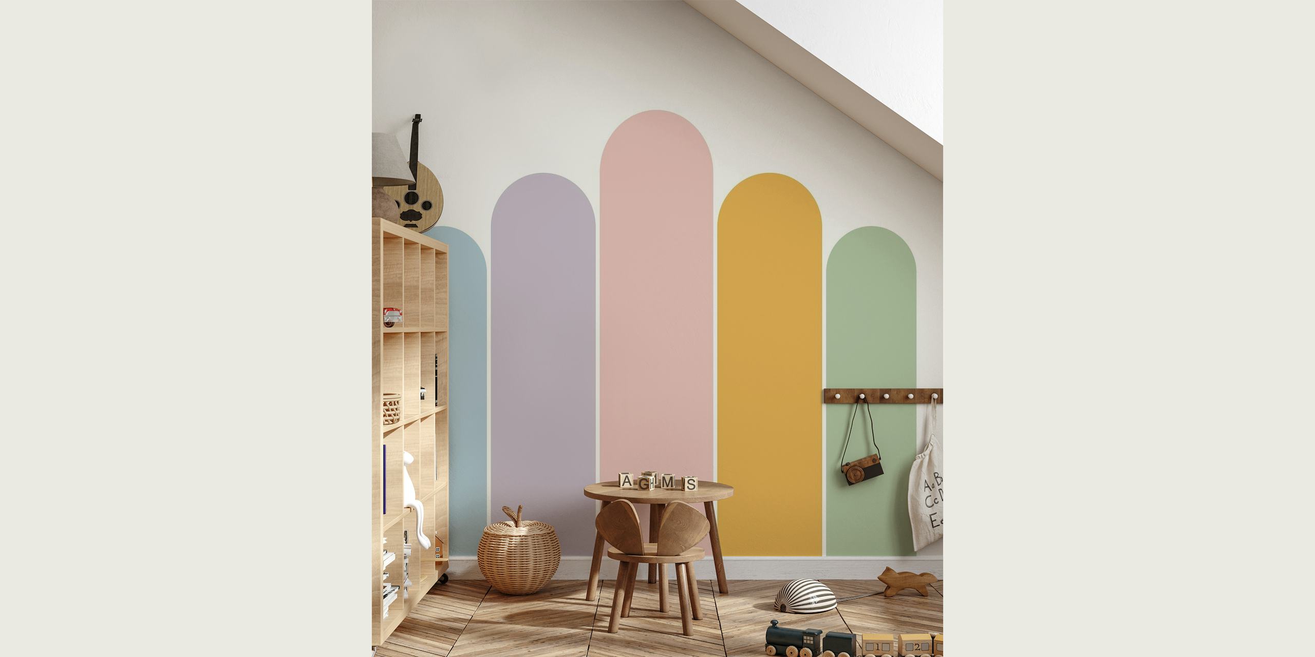 Rainbow Pastel Arches behang
