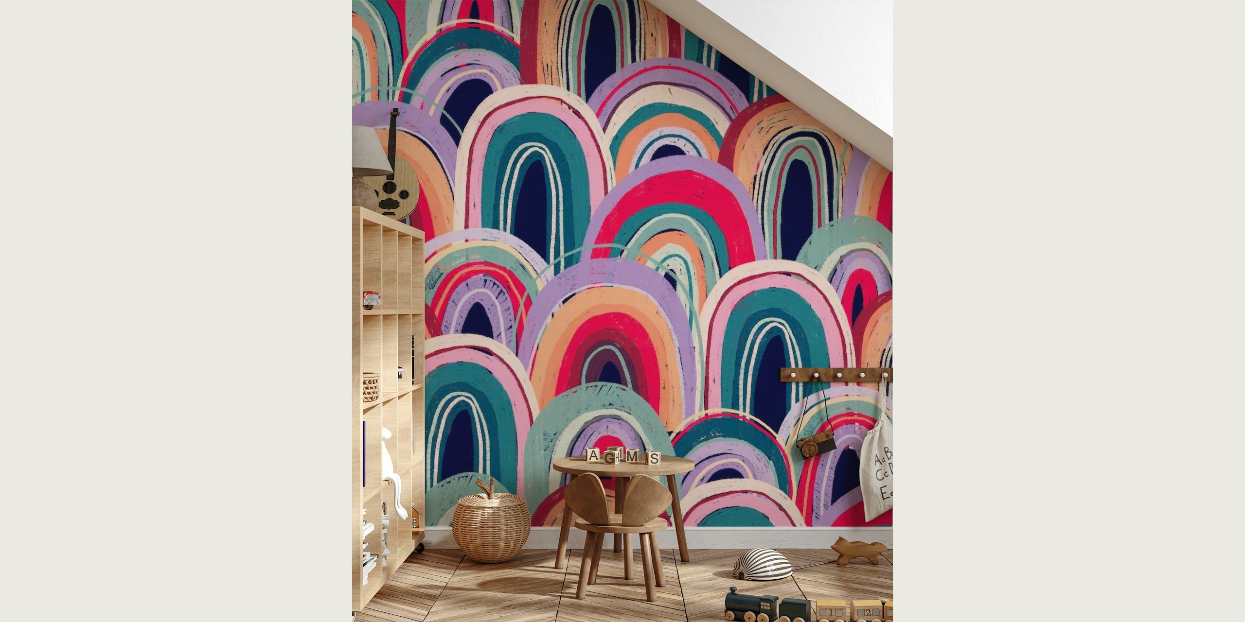 Colorful rainbows wallpaper