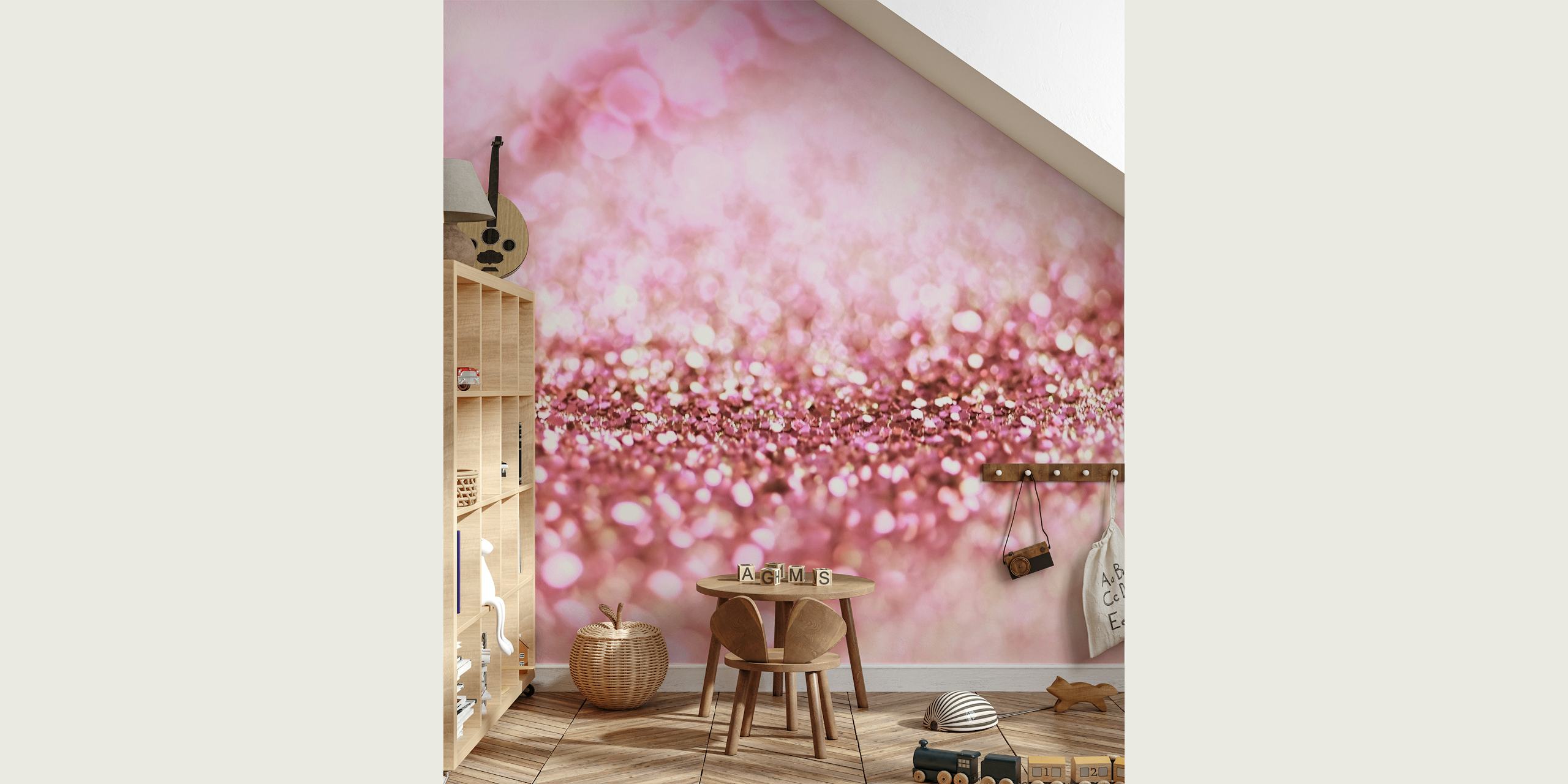 Unicorn Pink Glitter and Sparkle Wallpaper Design