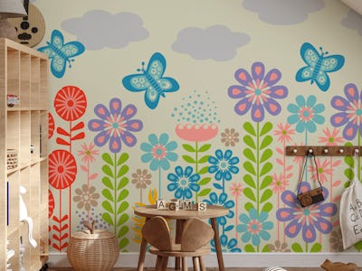 Butterfly Garden Retro Scandi Floral Brights